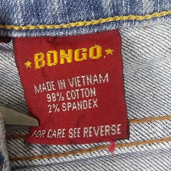 Bongo Vintage Blue Light Wash Five Pocket  Mid Rise Button Zip Boot Cut Jean - Picture 8 of 13